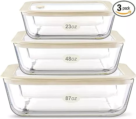 S Salient 24 Piece Glass Food Storage Containers with Lids, Airtight Glass BPA