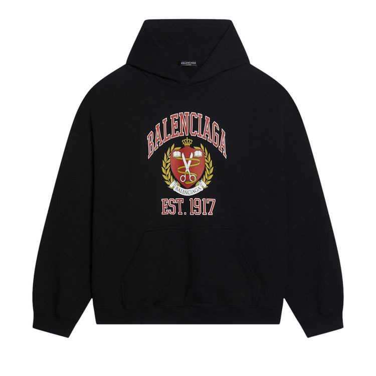 Buy Balenciaga Wide Fit Hoodie 'Black/Red' - 674986 TLV90 1076 | GOAT | GOAT