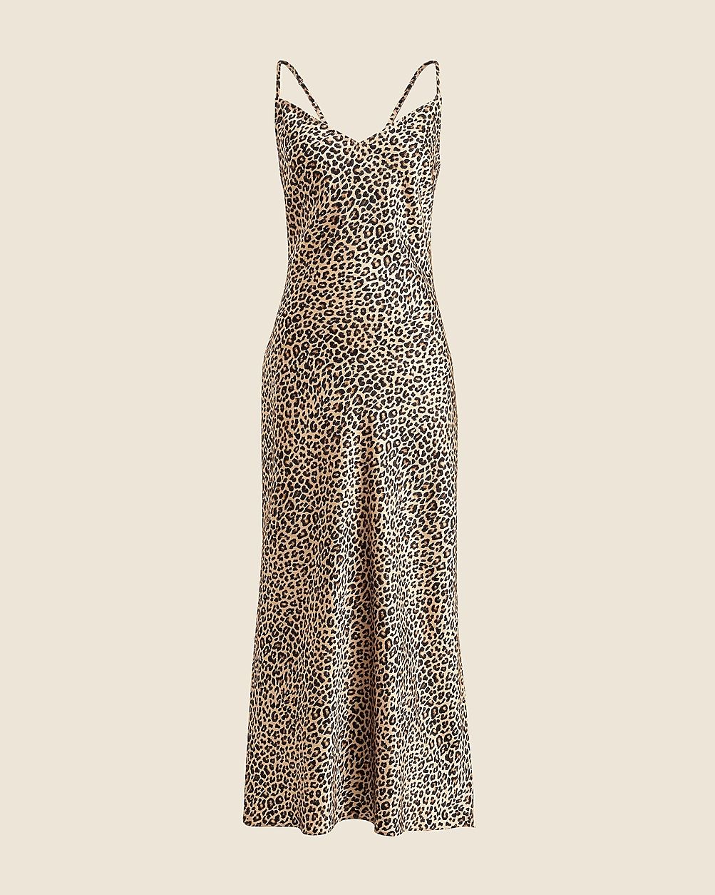 V-neck maxi slip dress in leopard textured satin | J. Crew US