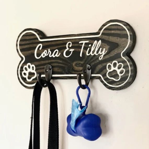 Custom Pet Leash Hanger, Dog Leash Holder, Dog Lead, Dog Lover Gift, Dog Accessories, Pet Accesso... | Etsy (US)