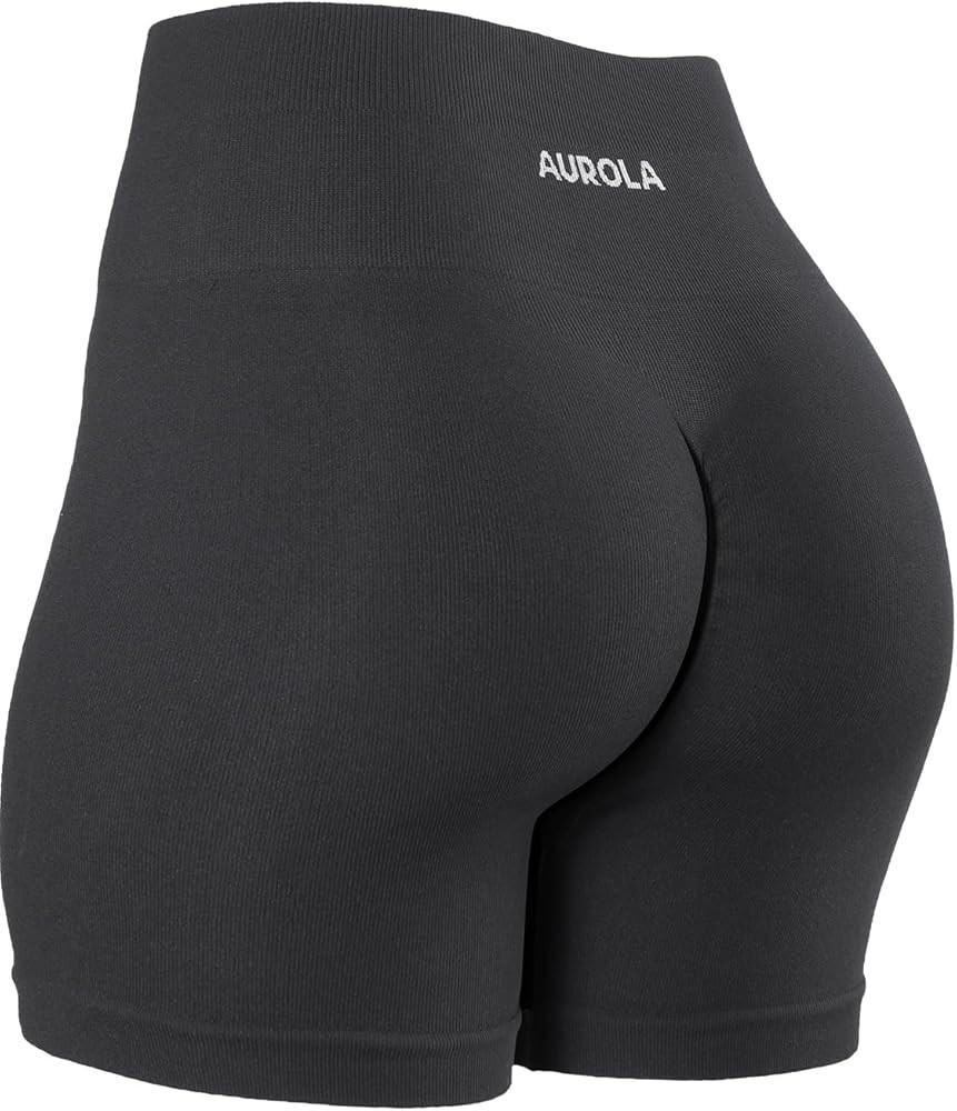 AUROLA Power Workout Shorts for Women Tummy Control Squat Proof Ribbed Thick Seamless Scrunch Act... | Amazon (US)