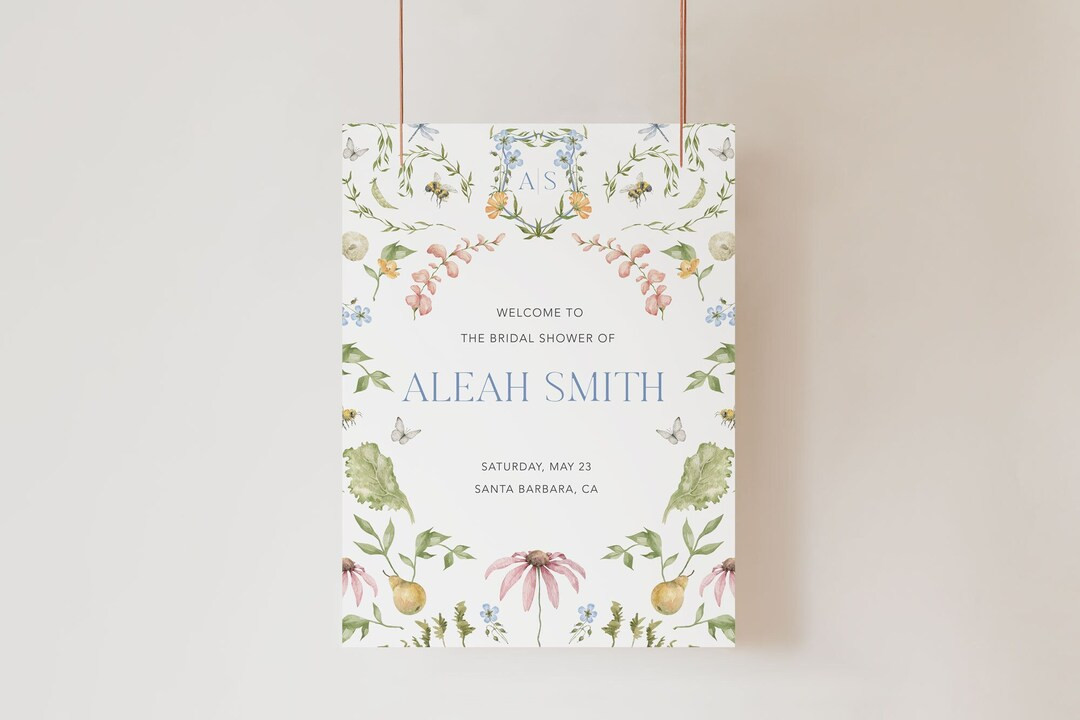 Secret Garden Bridal Shower Welcome Sign / INSTANT DOWNLOAD / Cottagecore Welcome Sign Printable ... | Etsy (US)