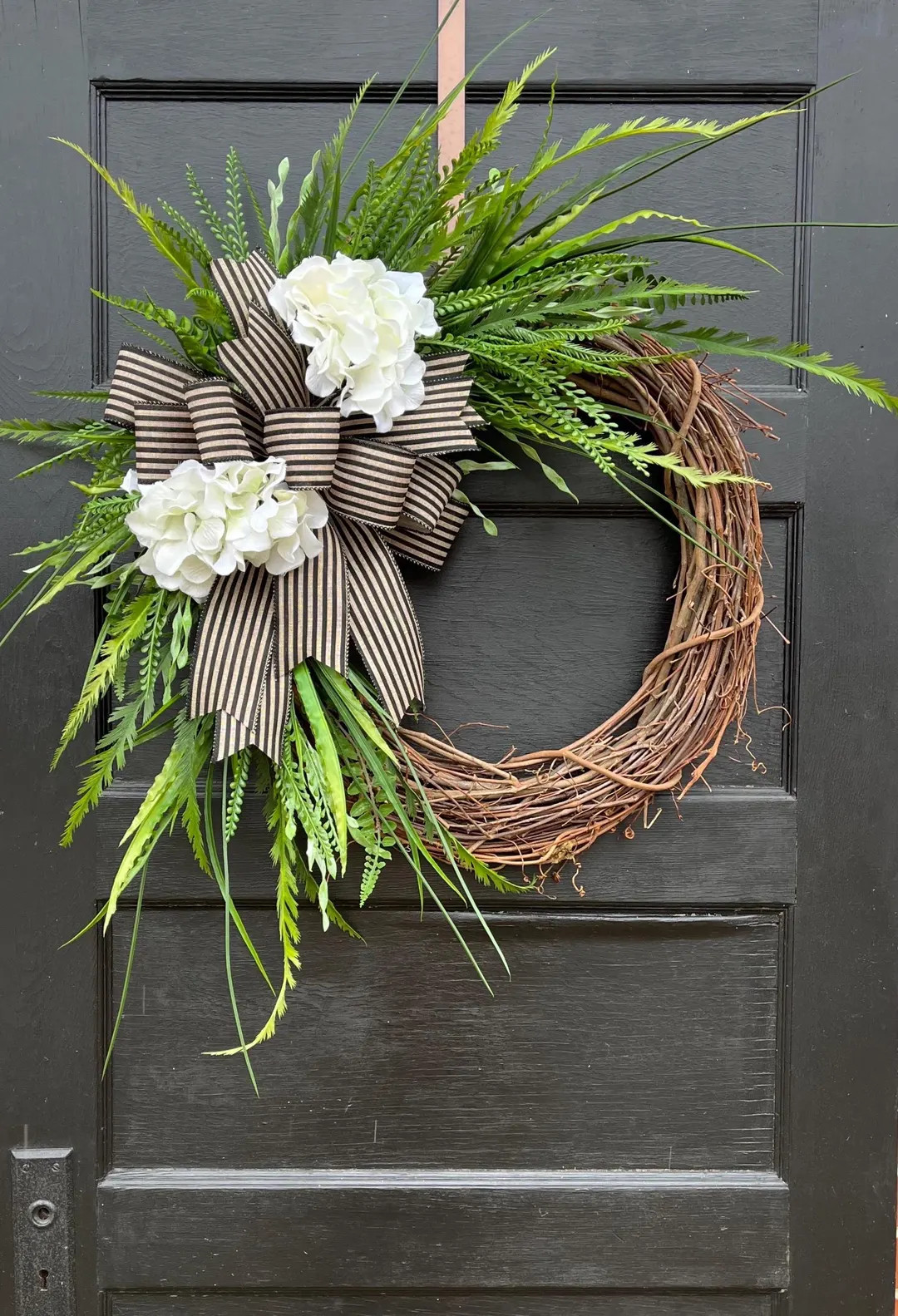 Large Rustic Wreath for Front Door, Everyday Wreath With Hydrangea Flowers for Front Door, Rustic... | Etsy (US)