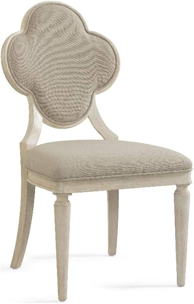 Bassett Mirror Company 5080-DR-800 Chloe Shaped Chair Antique White/Ivory, 23" L x 20" W x 38" H | Amazon (US)