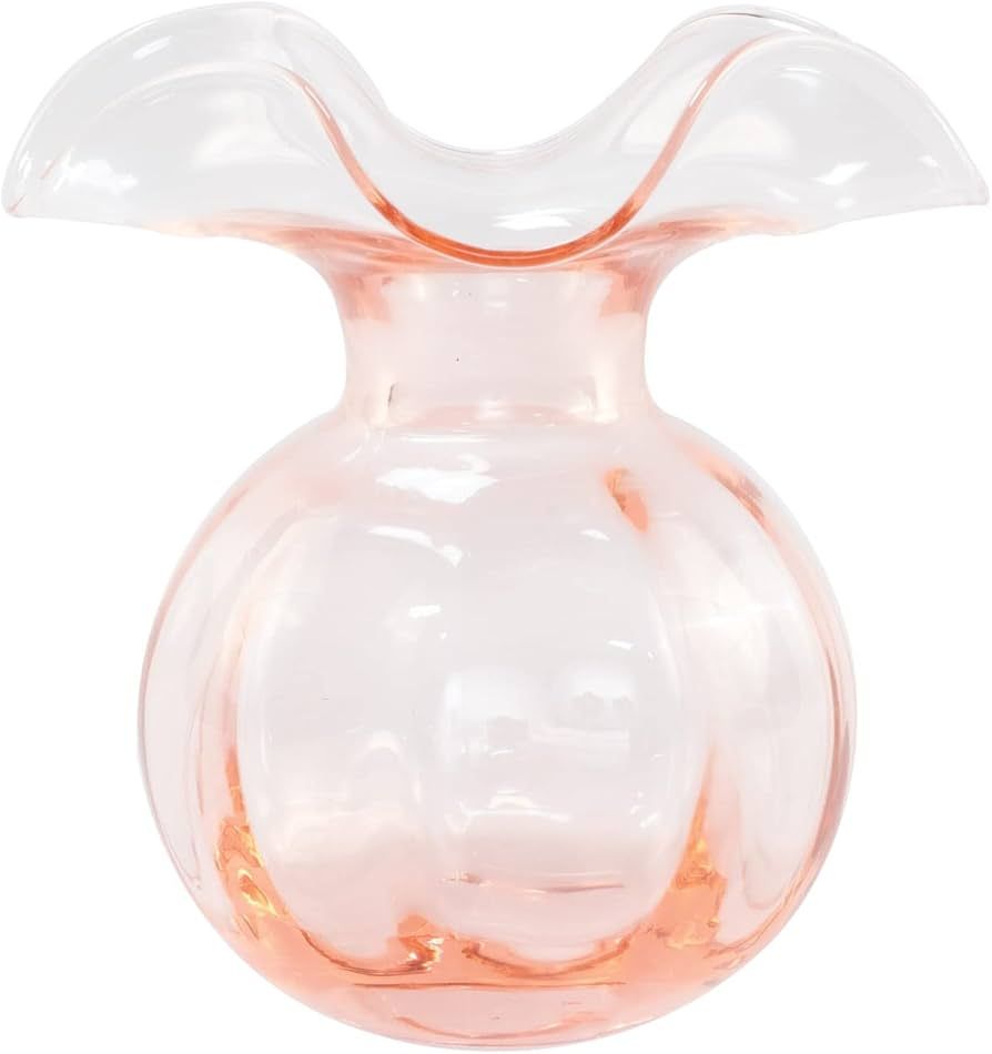 Vietri Hibiscus Glass Pink Bud Vase, 5.5" H Glass Flower Vase, Living Room Decor Glass Vase | Amazon (US)