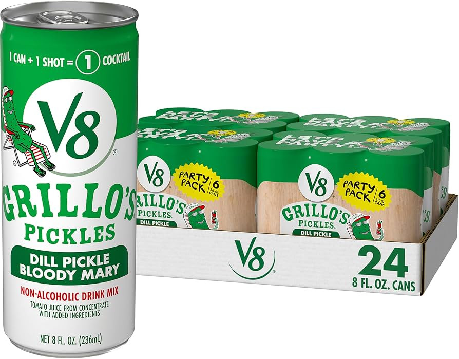 V8 Grillo's Pickles Dill Pickle Bloody Mary Mix, 8 fl oz Can (24 Pack) | Amazon (US)