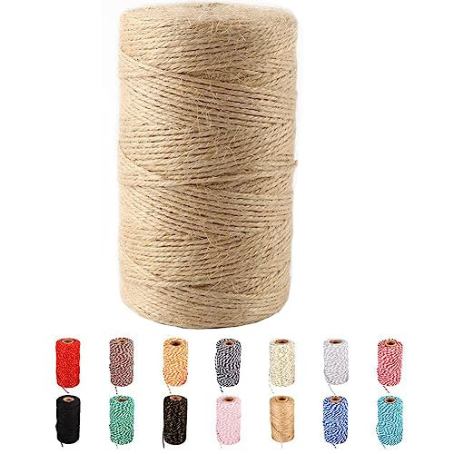 Natural Jute Twine,328 Feet Jute Rope Brown Twine Rope for Crafts,Gift Wrapping, Packing, Gardening and Wedding Decor,Christmas Decor… | Amazon (US)