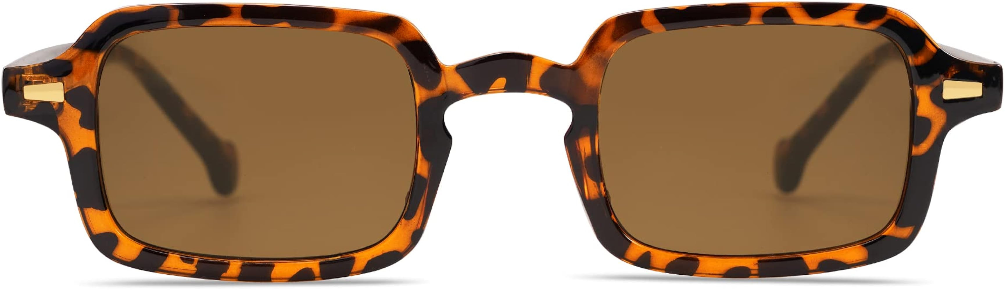 VANLINKER Retro Small Rectangle Sunglasses for Women Men Trendy Square Vintage Shades VL9749 | Amazon (US)