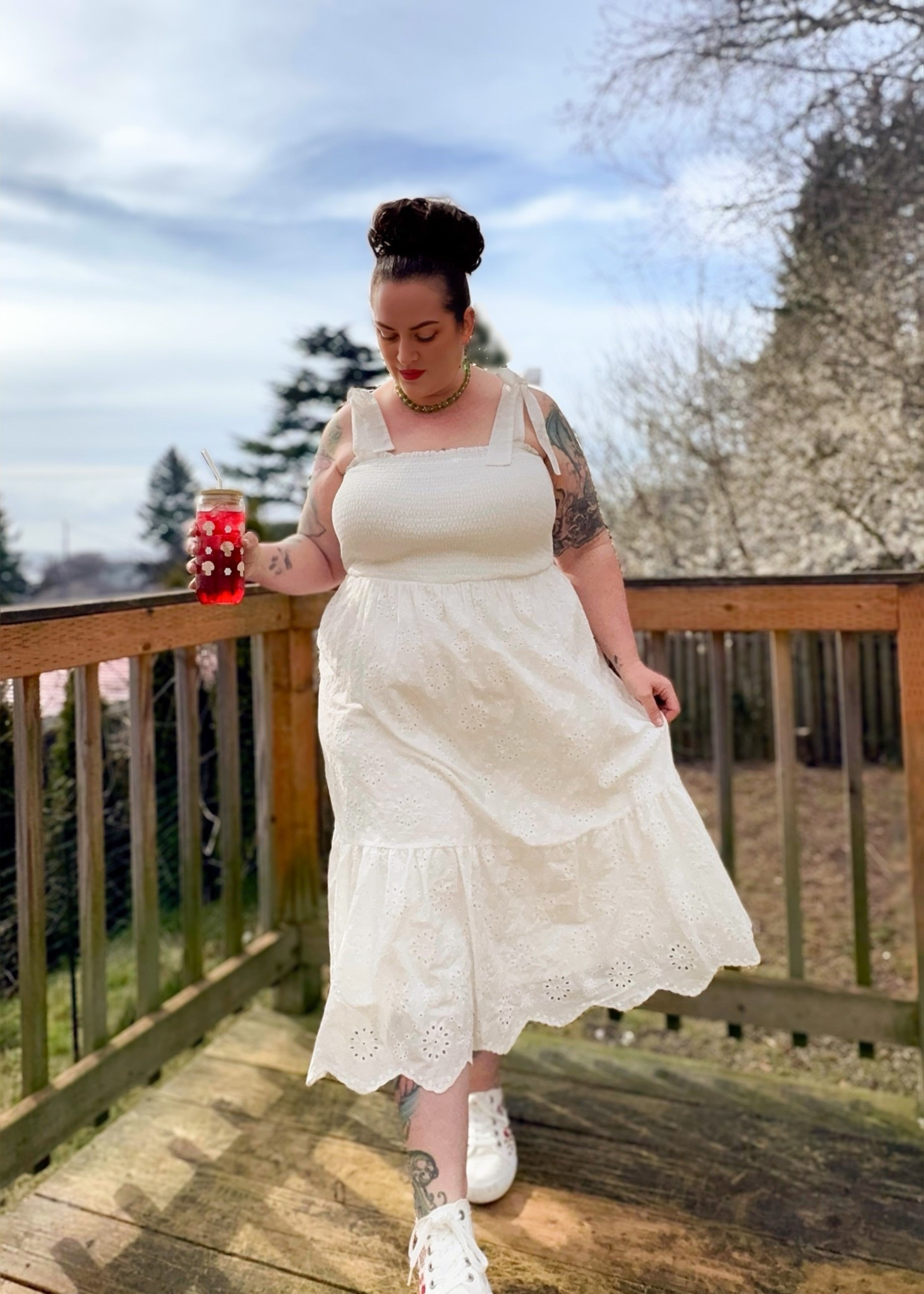 White eyelet lace smocked summer dress

#LTKPlusSize #LTKFindsUnder50 #LTKOver40