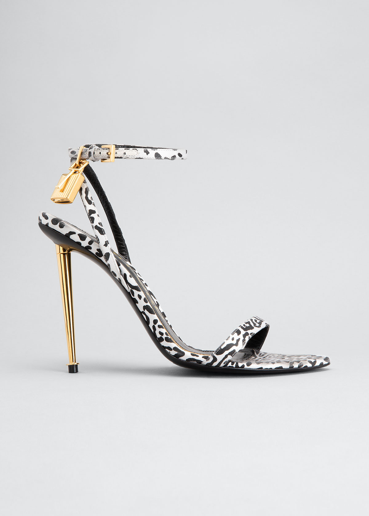 Padlock Animal-Print Stiletto Sandals | Bergdorf Goodman