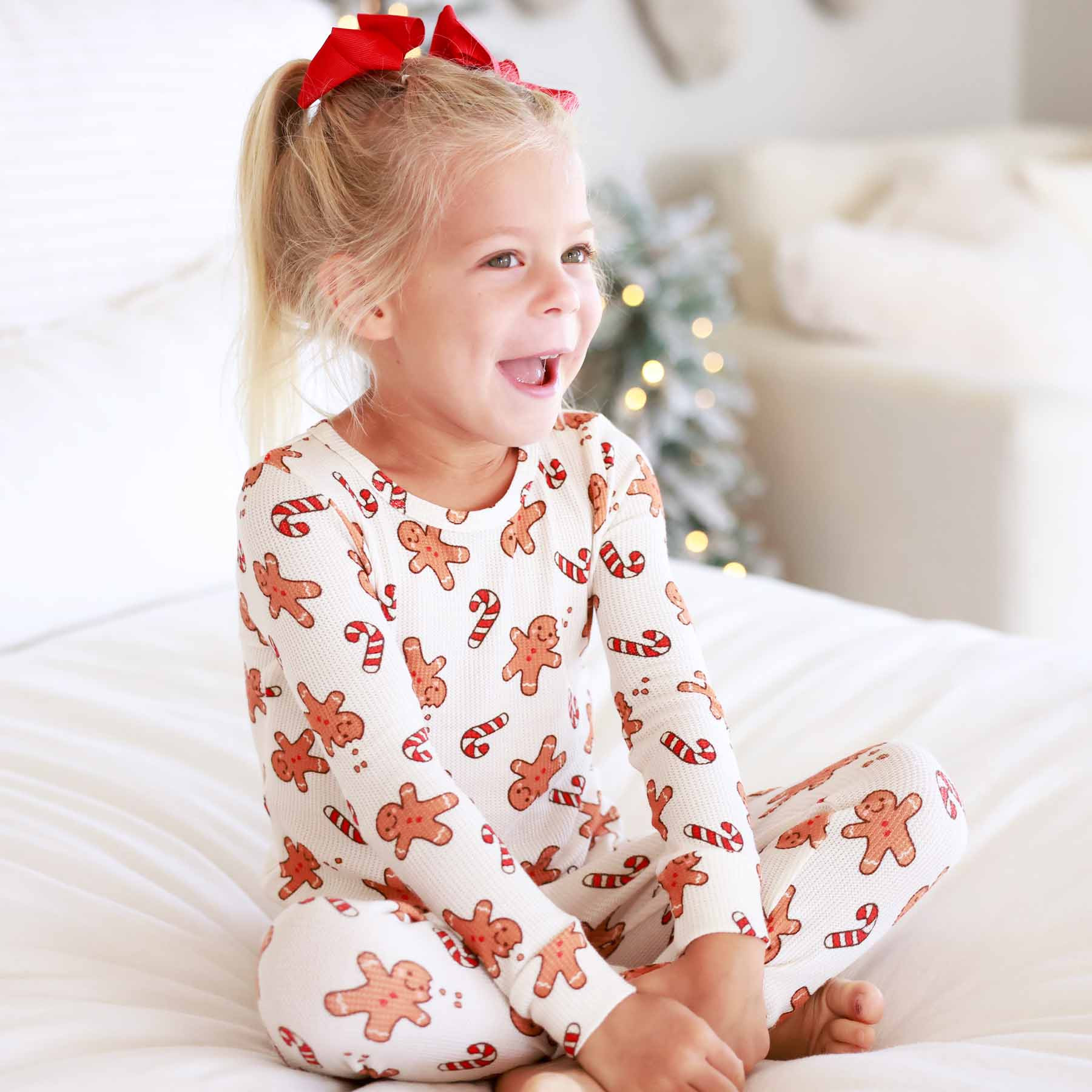 Sleigh Ride Sweets Bamboo Waffle Two Piece Pajama Set | Caden Lane