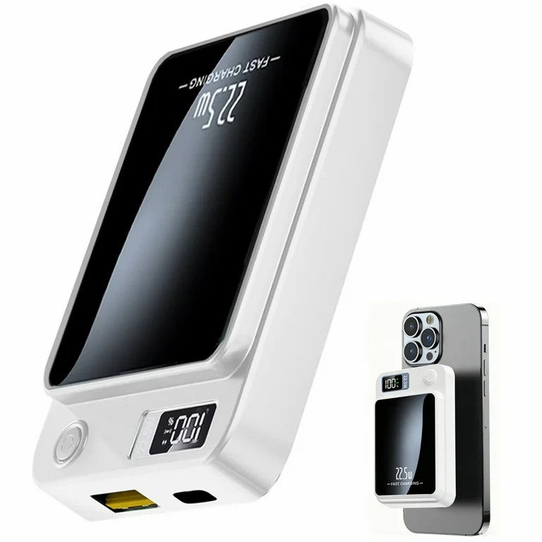 Portable Magnetic Wireless Power Bank,10000mAh 22.5W,2 in 1 Power Bank with LED Power Display Sui... | Walmart (US)