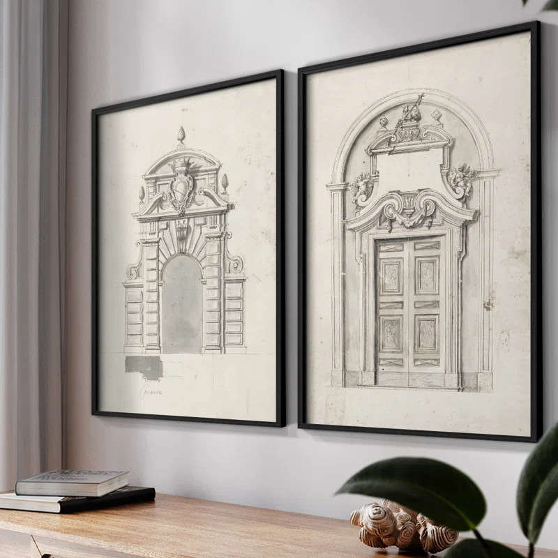 " Vintage Sketch VIII " 2 - Pieces (Set of 2) | Wayfair North America