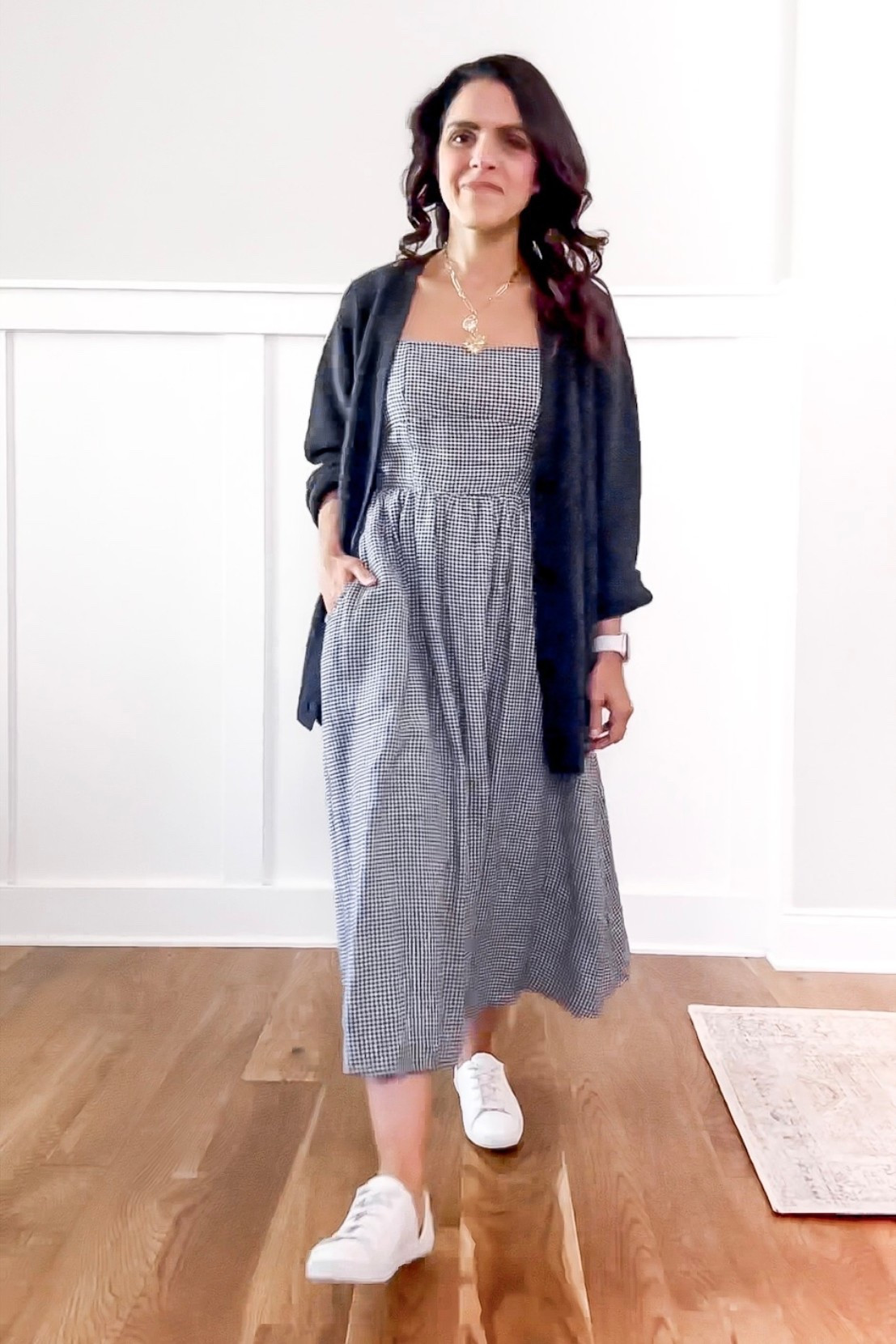 🚨For 10% off your first @Quince purchase use: INFG-26THESARAHSTORIES10 

Spring sweaters I’d pick for your wardrobe! Everyday casual chic outfit. Wear to the farmers market, lunch with friends or out shopping! 

Cashmere oversized boyfriend cardigan: XS
Gingham dress: XS
D’orsay sneaker: tts 

#quincepartner

#LTKootd #LTKgrwm
