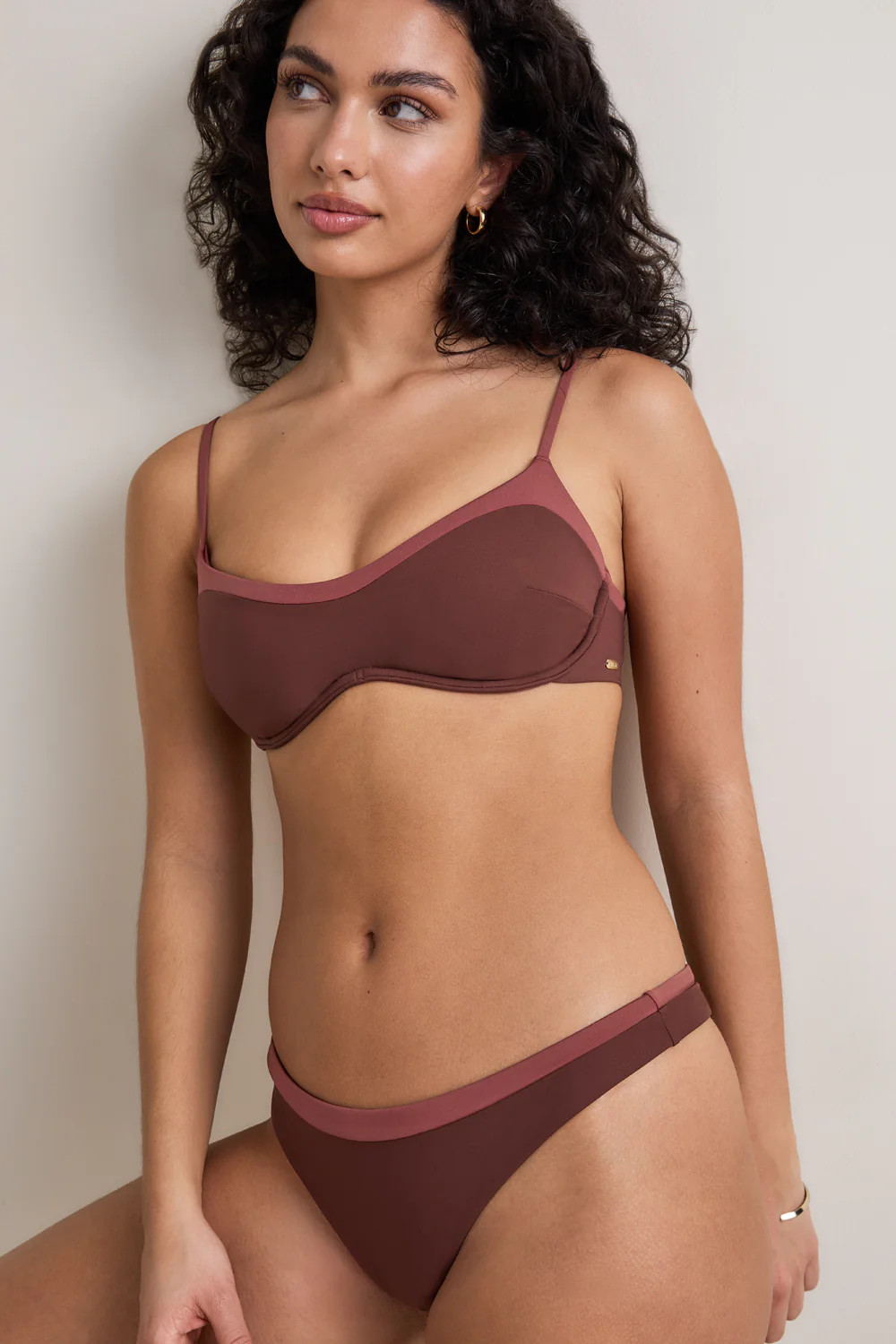 Contrast Underwired Bikini Top - Deep Rust | TALA (UK)