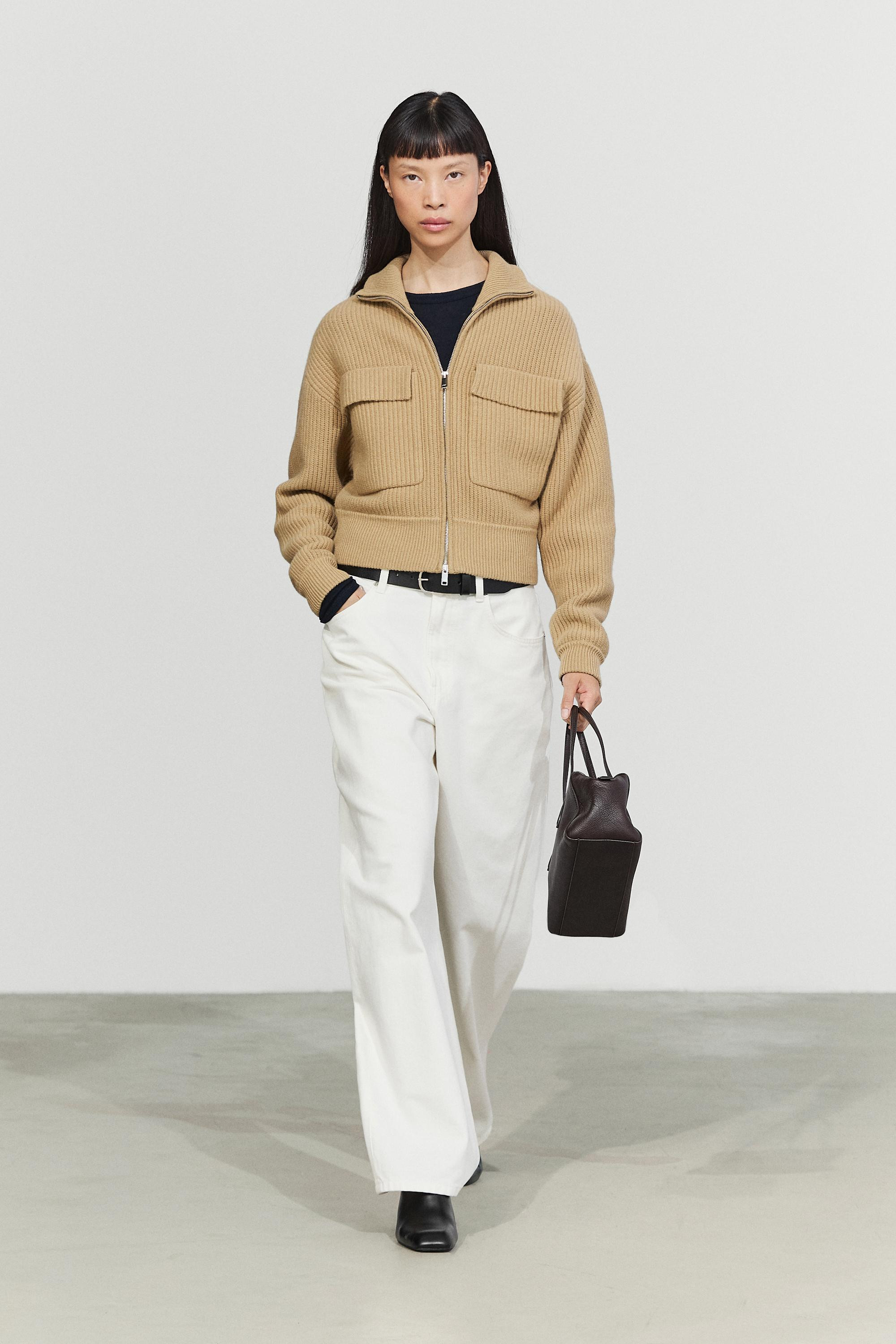 Zip-up knit cardigan with cotton | Massimo Dutti UK