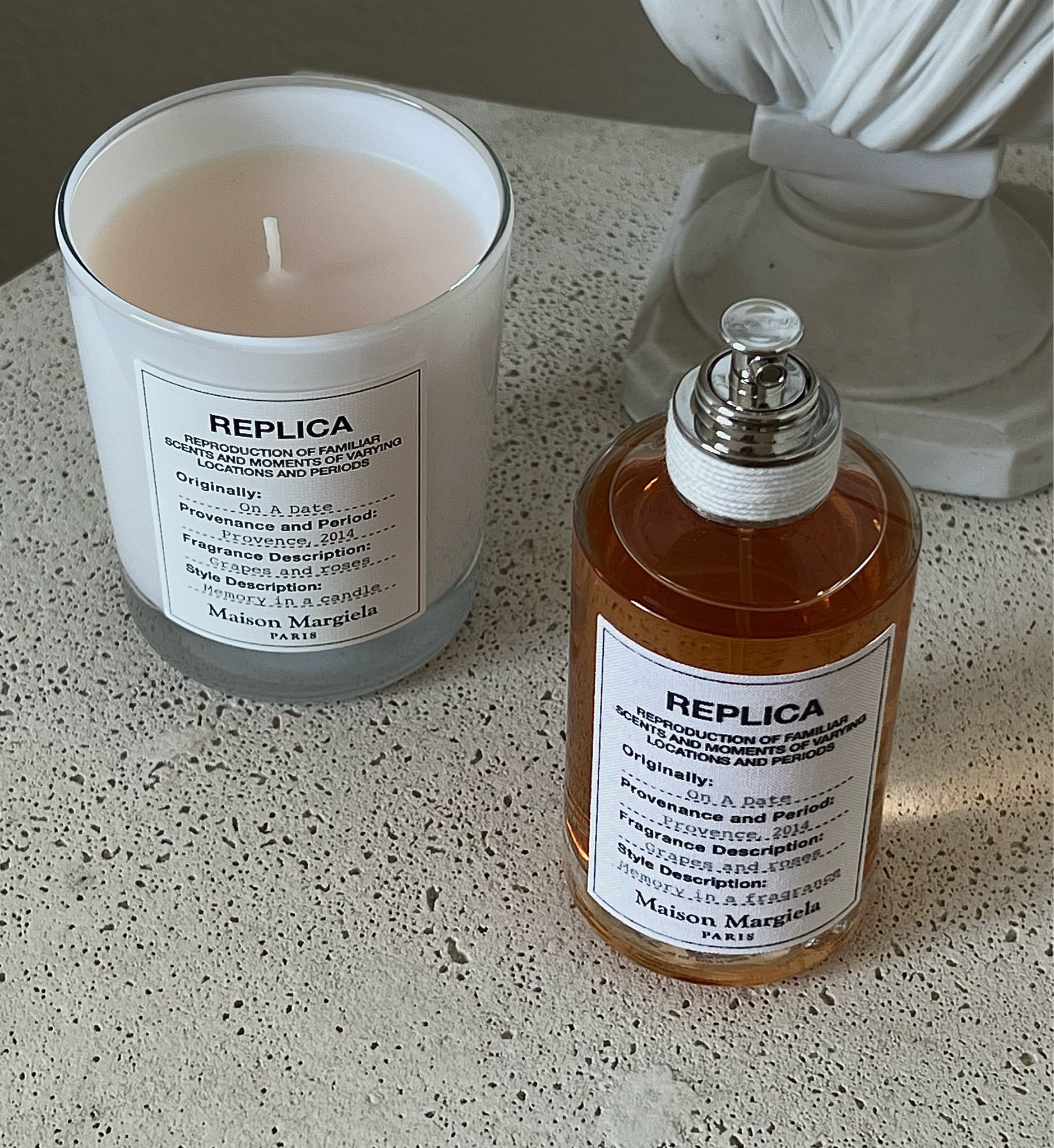 On A Date perfume + candle
Scent type: warm florals
Key Notes: Black Currant Liquor Accord, Isparta Rose Petal, Patchouli