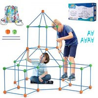 VEVOR Fort Building Kit for Kids, 120PCS STEM Building Toys, Educational Gift for 4 5 6 7 8+ Year Old Boys & Girls, Indoor Outdoor Play Tent Builder Set Construction Toys with 80 Rods and 40 Balls | Vevor US
