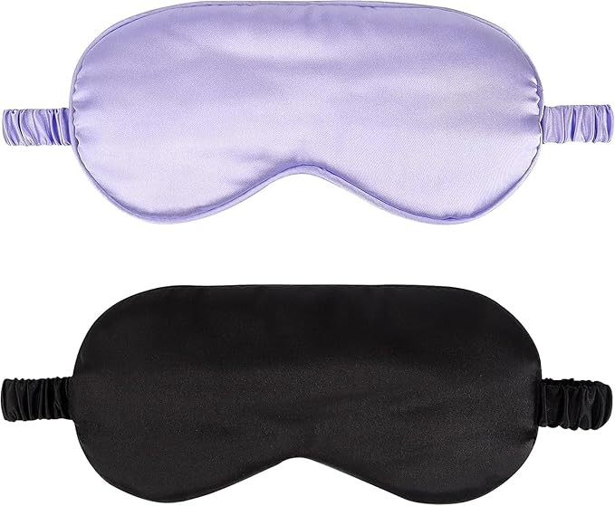 2Pack Silk Sleep Mask,IEKEODI Eye Mask for Sleeping，Elastic Blackout Eye Mask & Blindfold for F... | Amazon (US)