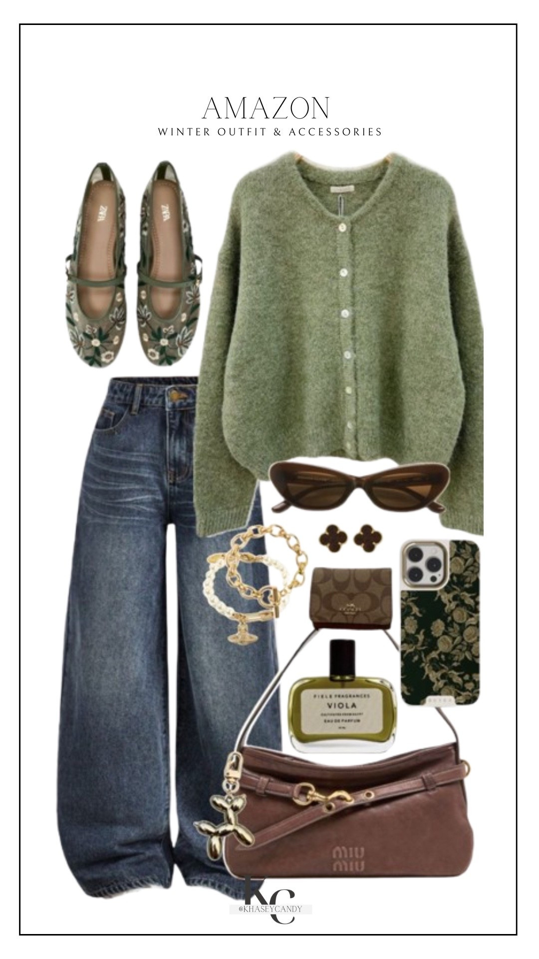 Shop Cozy and Chic Fall Look

cardigan, wide leg jeans, floral flats, gold jewelry, retro sunglasses, phone case, green outfit, miu miu bag, ballet flats 

#LTKootd #LTKMidsize #LTKCyberWeek