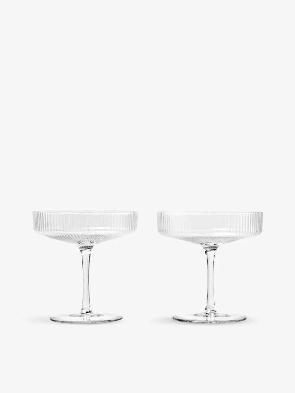 Ripple straight-sided glass champagne saucers set of two | Selfridges