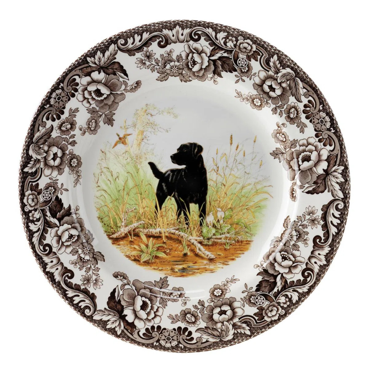 Spode Woodland Dogs Salad Plate 8" Blk Lab | Wayfair North America
