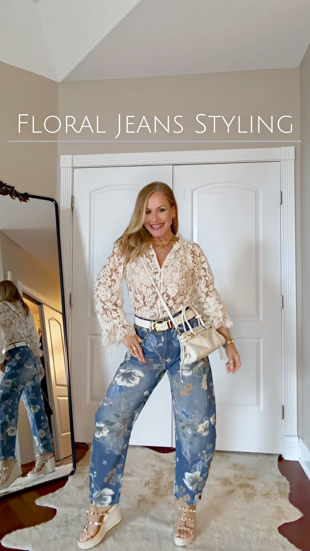 These floral jeans bring me right back to the 80s at my then favorite store, Contempo Casuals! Anyone else remember that place?? 

Love styling these barrel jeans with pops of pink & lavender, or keeping it more neutral with shades of cream 👌🏼🫶🏼✌🏼

Spring outfits 2026

#LTKmomlife #LTKFestival #LTKPetite