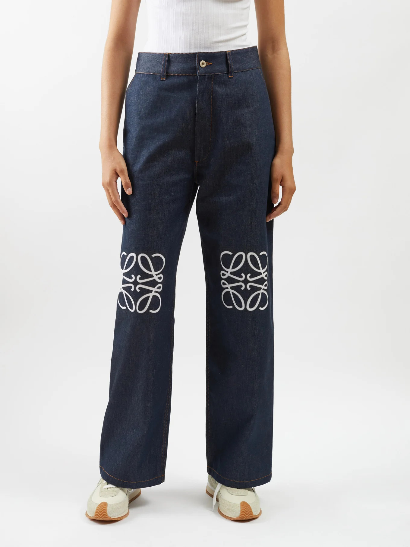 Anagram-cutout straight-leg jeans | LOEWE | Matches (US)
