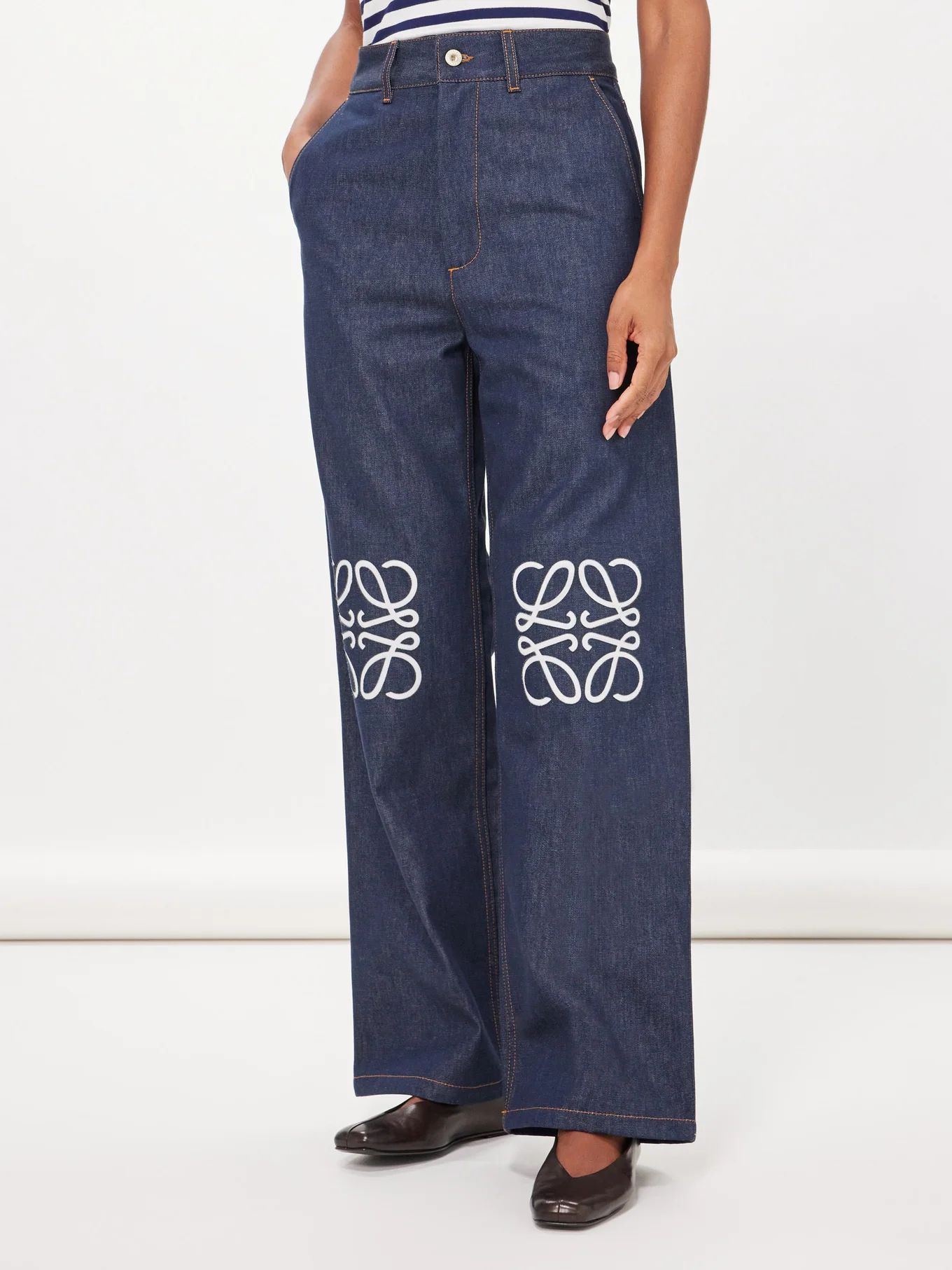 Anagram-cutout straight-leg jeans | LOEWE | Matches (US)