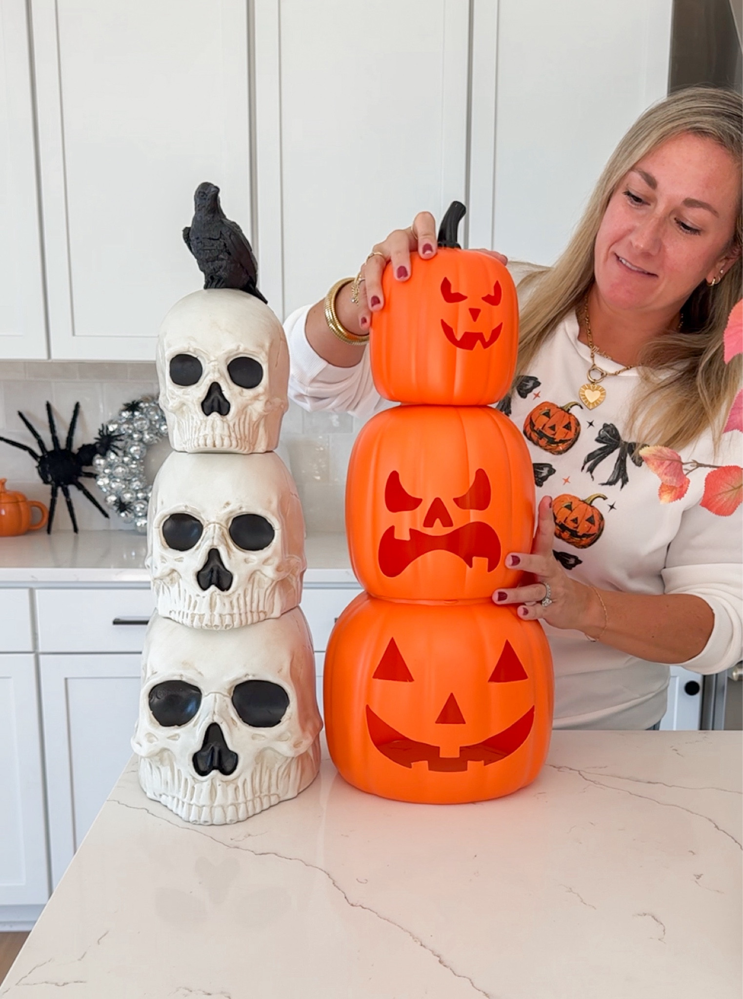 Stacked pumpkins and stacked skulls for Halloween! 

#LTKSeasonal #LTKHome