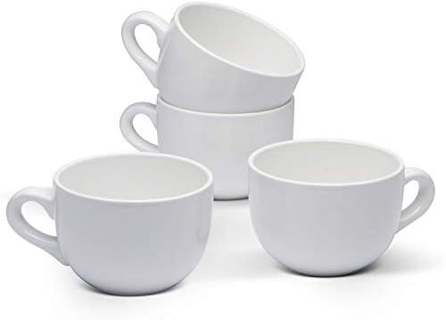 Serami 22oz White Ceramic Large Soup or Cappuccino Bowl Mugs with Thick Walls, Set of 4 | Amazon (US)