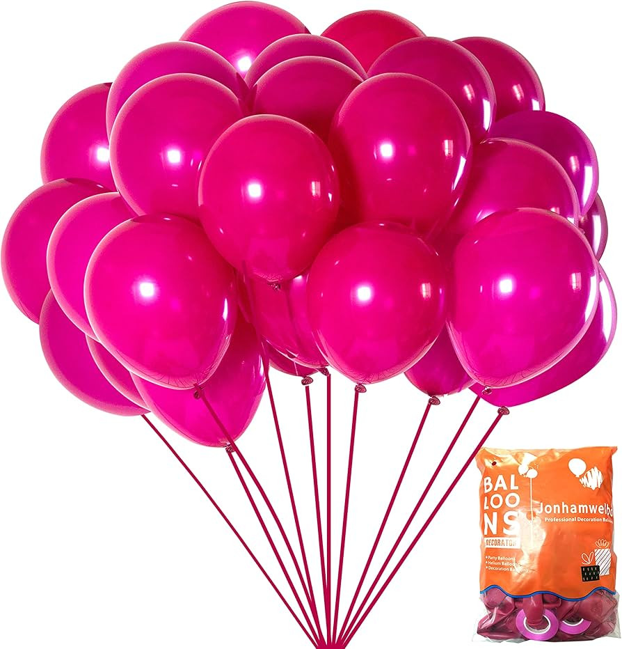 Party Balloons Hot Pink Latex Balloons 70pcs 12inch Wedding Kid’s Birthday Bride Bachelorette P... | Amazon (US)
