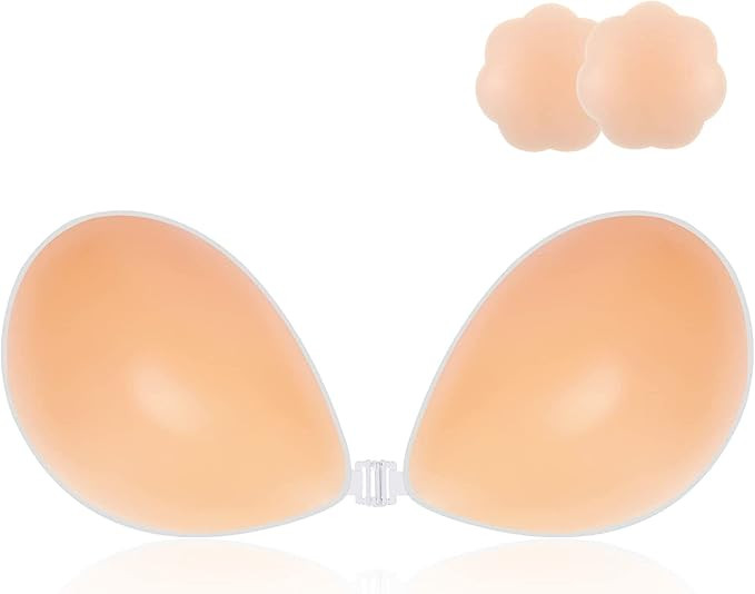 CatoFree Push Up Invisible Bra, Backless Strapless Sticky Adhesive Bra for Women | Amazon (UK)