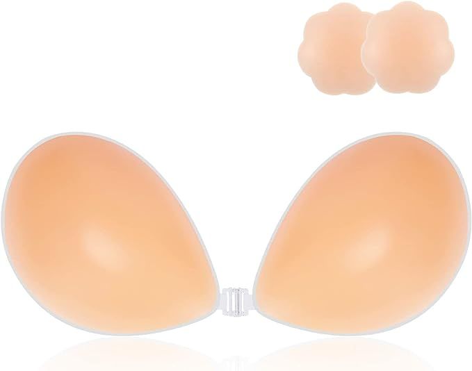 CatoFree Push Up Invisible Bra, Backless Strapless Sticky Adhesive Bra for Women | Amazon (UK)