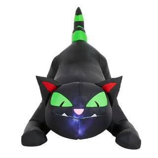 Home Accents Holiday 4 ft Crouching Black Cat Halloween Inflatable 22GM29455 - The Home Depot | The Home Depot