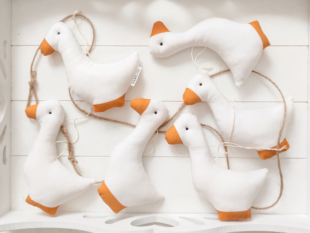 Goose Garland, Scandinavian Garland, Farmhouse Decoration, Geese Garland, Rustic Garland, Country... | Etsy (US)