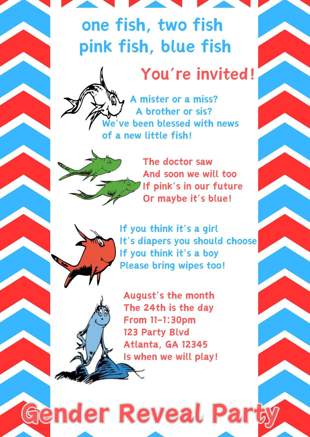 Dr Seuss Gender Reveal Editable Invitation - Etsy | Etsy (US)