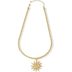 Sun Necklace for Women Unique Irregular Sun Pendant Necklace Vintage Bohemian Sun Necklaces Chunk... | Amazon (US)