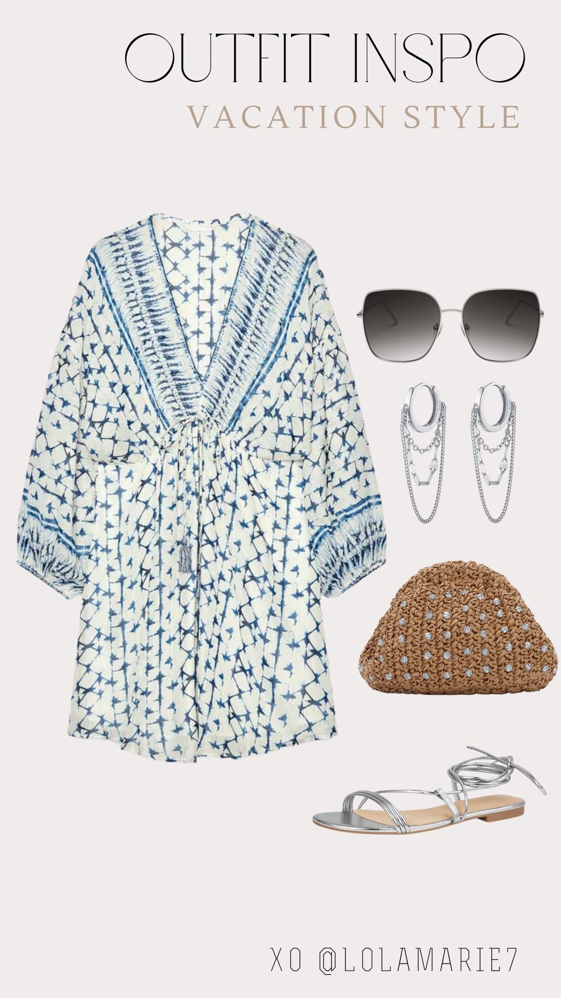 Loving this Vacation look! 
The dress cinches at the waist & has a metallic detail 😍

#LTKTravel #LTKSwim #LTKFindsUnder50