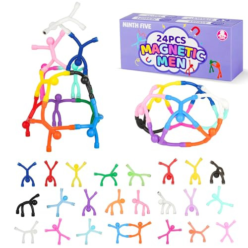 24Pcs Easter Egg Stuffers Magnet Men for Kids, Magnetic Travel Toys Sensory Fidget Toys for Toddler Kids, Magnetic People 12Pcs Solid&12Pcs Transparent Set Magnet Figures for Desk Fridge Classroom | Amazon (US)