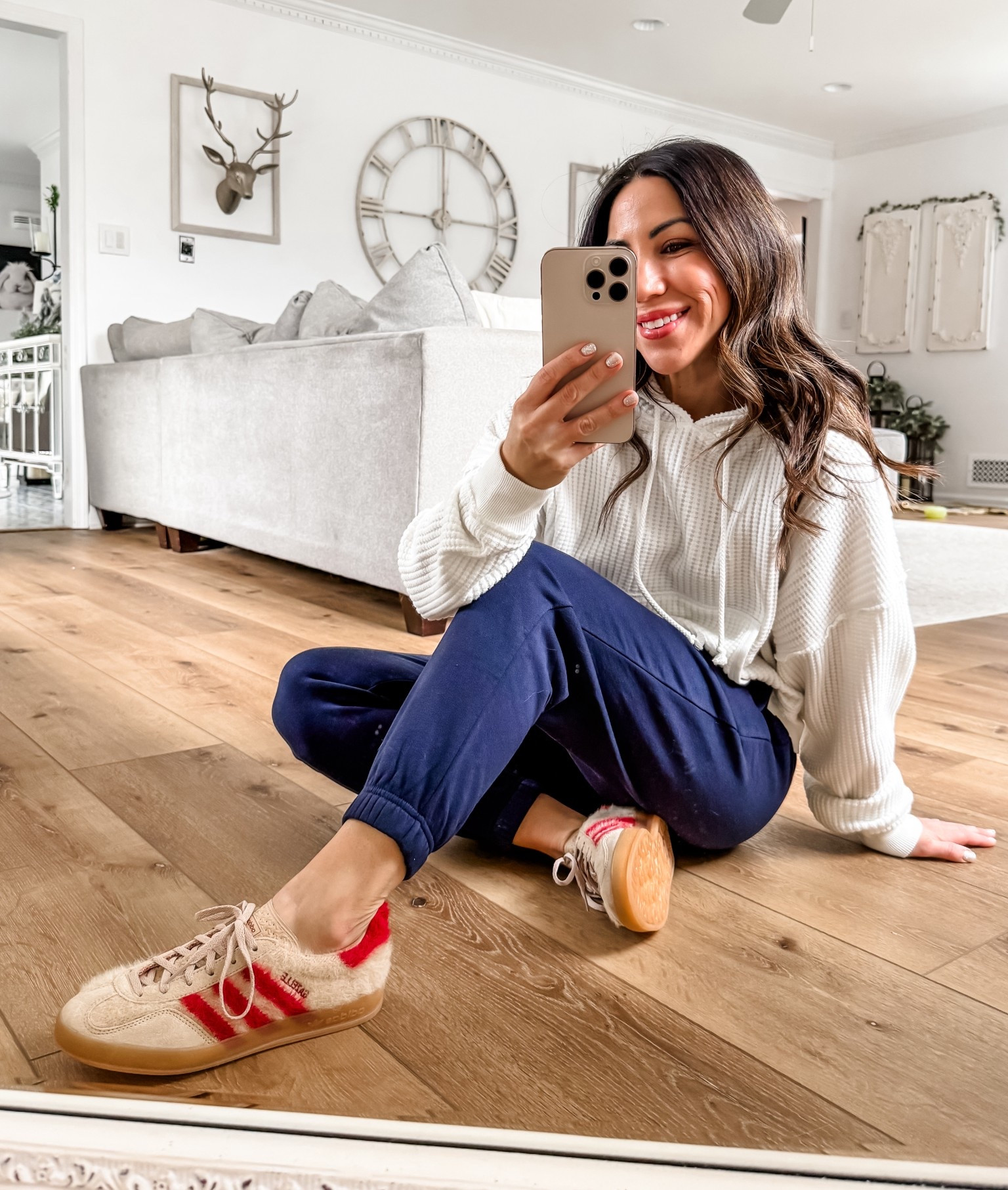 Small red vest, small hoodie, joggers small petite. Adidas Sneakers size down.



#LTKGiftGuide #LTKOver40