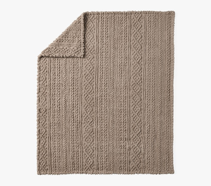 Carved Cable Sherpa Throw | Pottery Barn Kids