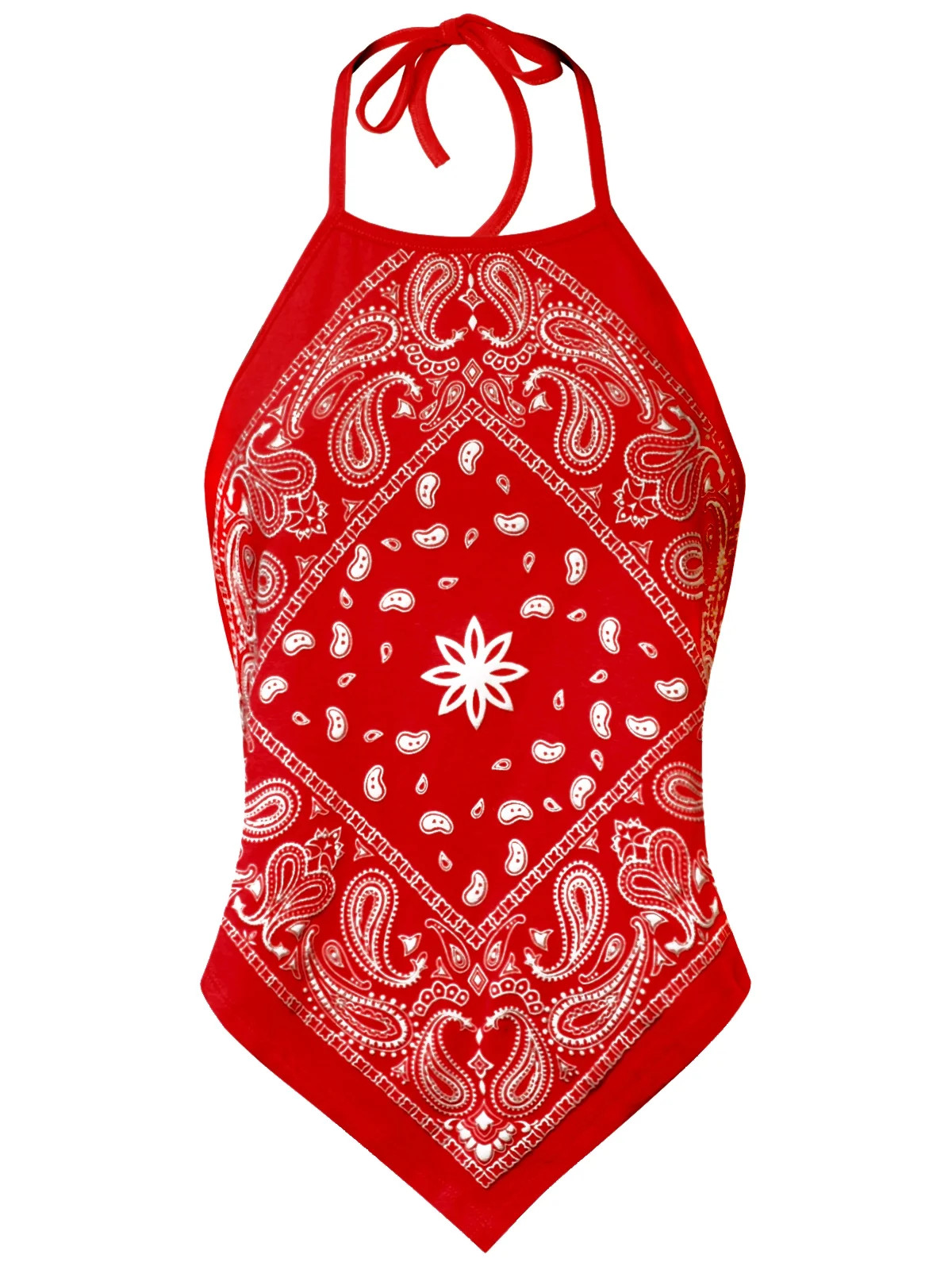 Made by Olivia Women's Sexy Paisley Bandana/ Tie dye Halter Top Shirt- Made in USA | Walmart (US)