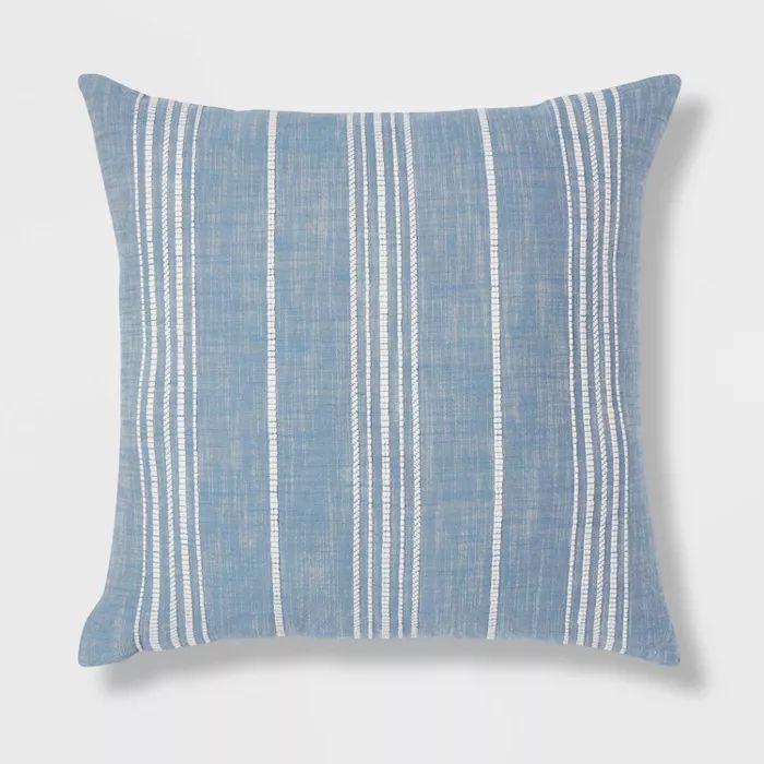 Oversized Woven Textured Striped Square Throw Pillow - Threshold™ | Target
