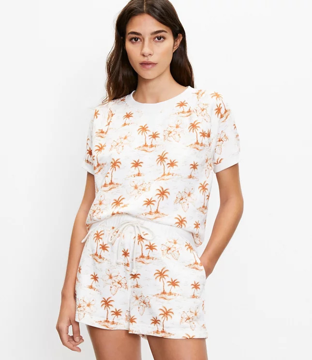 Lou & Grey Palm Island Cozy Cotton Terry Sweatshirt Tee | LOFT | LOFT