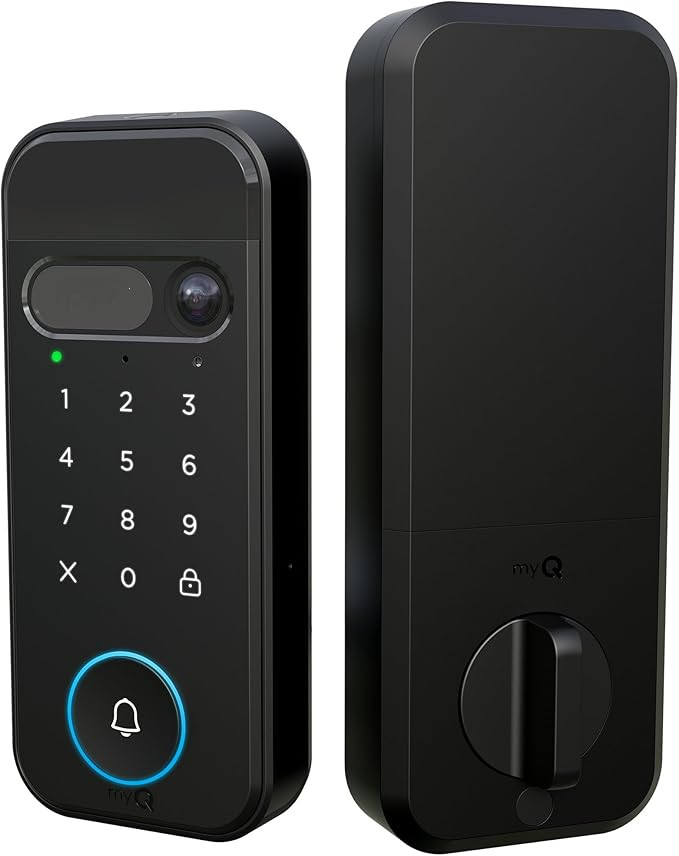 myQ Secure View™ 3-in-1 Smart Lock with 2K HDR Video Doorbell Camera, Face Access, Fingerprint ... | Amazon (US)