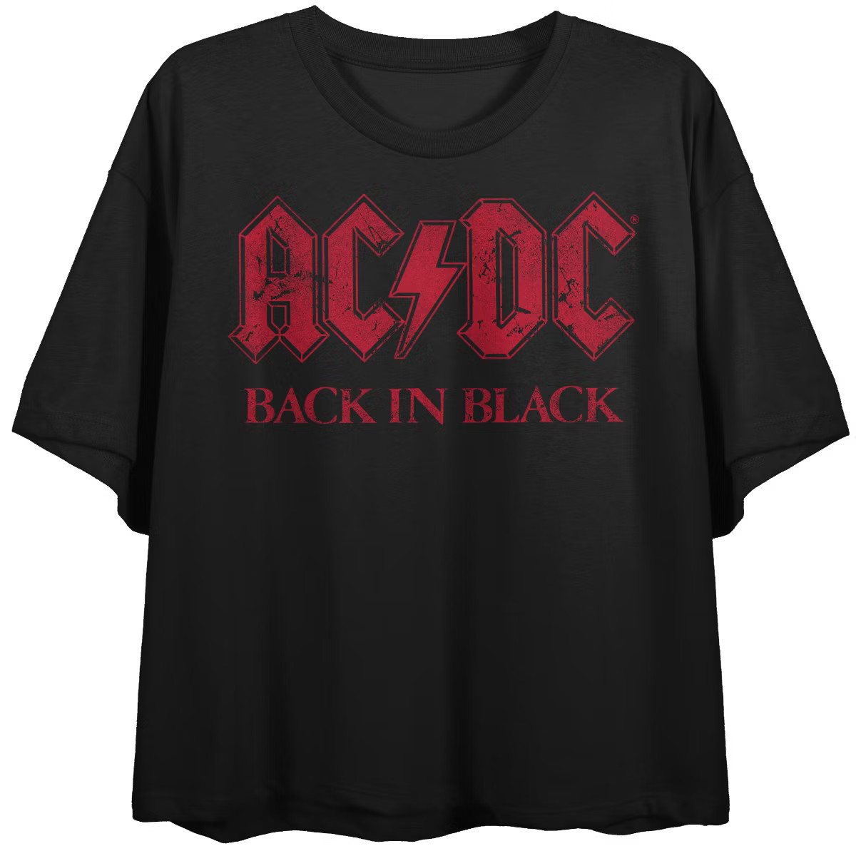 ACDC Back in Women's Black Black Cropped Tee | Target