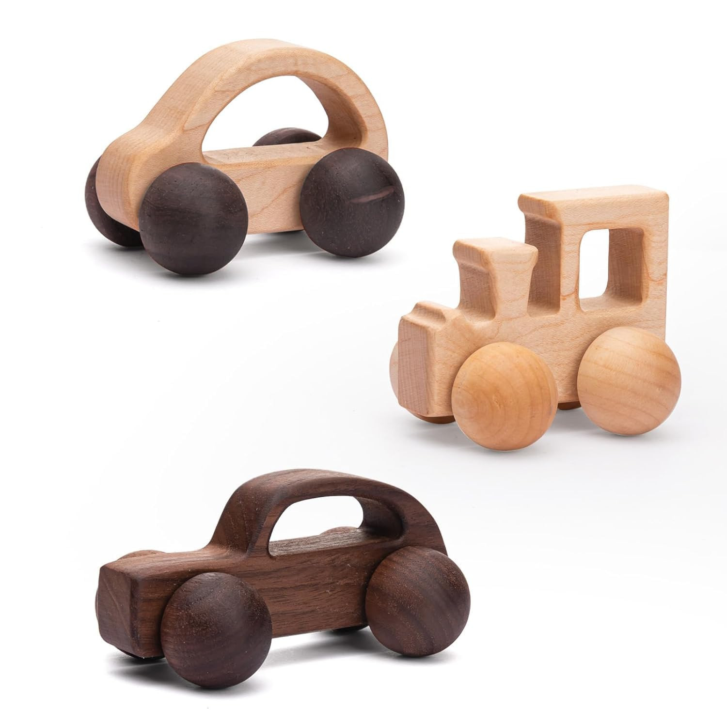 3PCS Wooden Baby Toys, Montessori Toys for Babies 0-6-12 Months, Baby Grasping Toys Push Car Toys... | Amazon (US)
