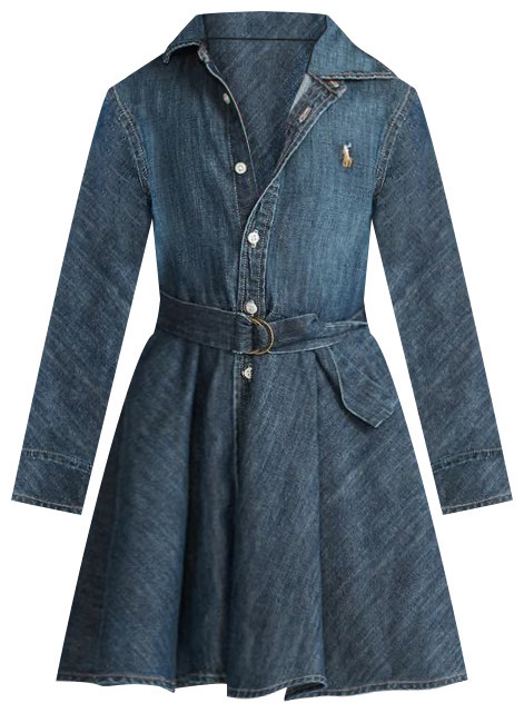 Ralph Lauren Girls' Denim Shirt Dress with Belt - Little Kid, Big Kid  | Bloomingdale's Kids | Bloomingdale's (US)