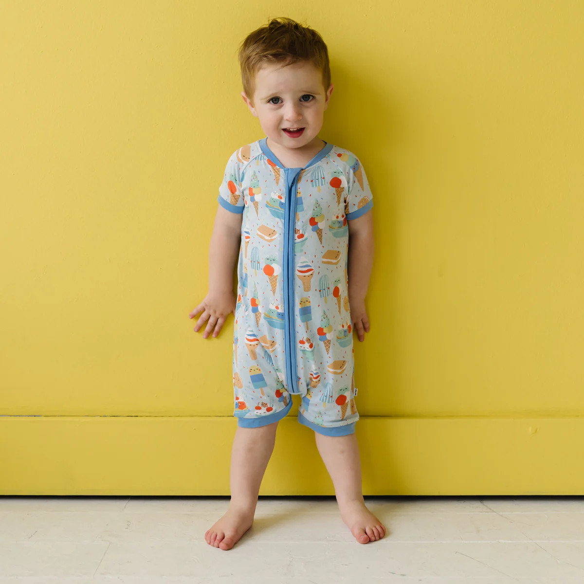 Blueberry Ice Cream Social Shorty Romper | Little Sleepies